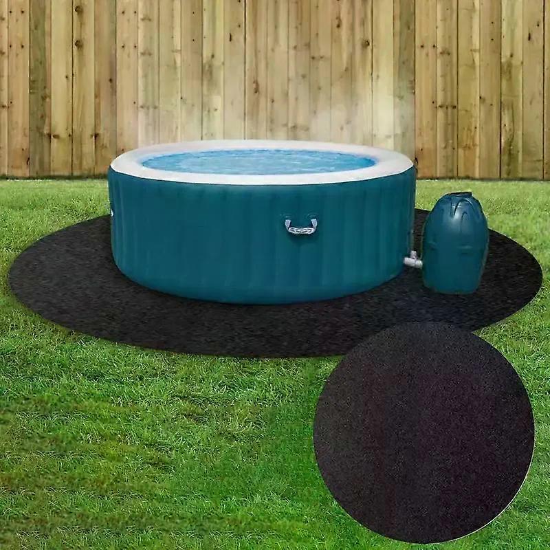 Hot Tub Mat For Bathtub 37m Diameter Non-Slip Inflatable Spa Pad Portable Waterproof Floor Protector Absorbent Ground Base For