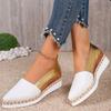 2025 Spring Plus Size Women's Multicolor Espadrille Wedge Shoes with Pointed Toe.