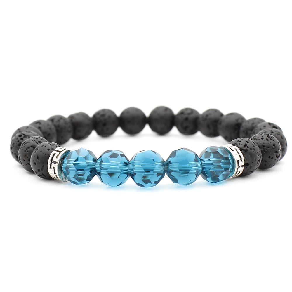Volcanic Stone Spherical Crystal Bead Bracelets: Multi-color Options