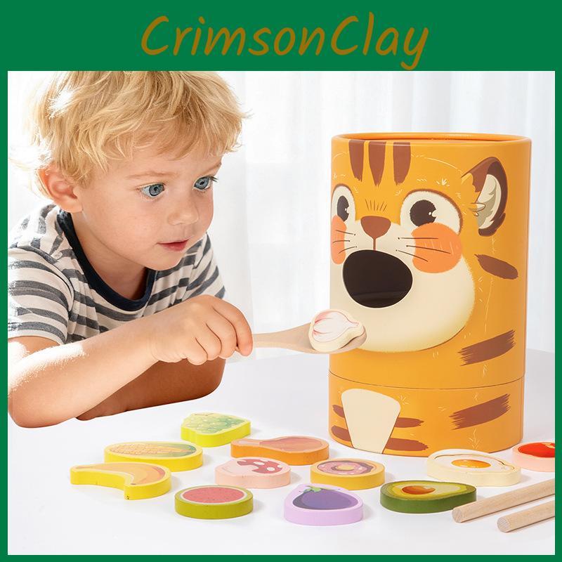 Preschool Wooden Feeding Game With Cognitive Development And Fine Motor Skills