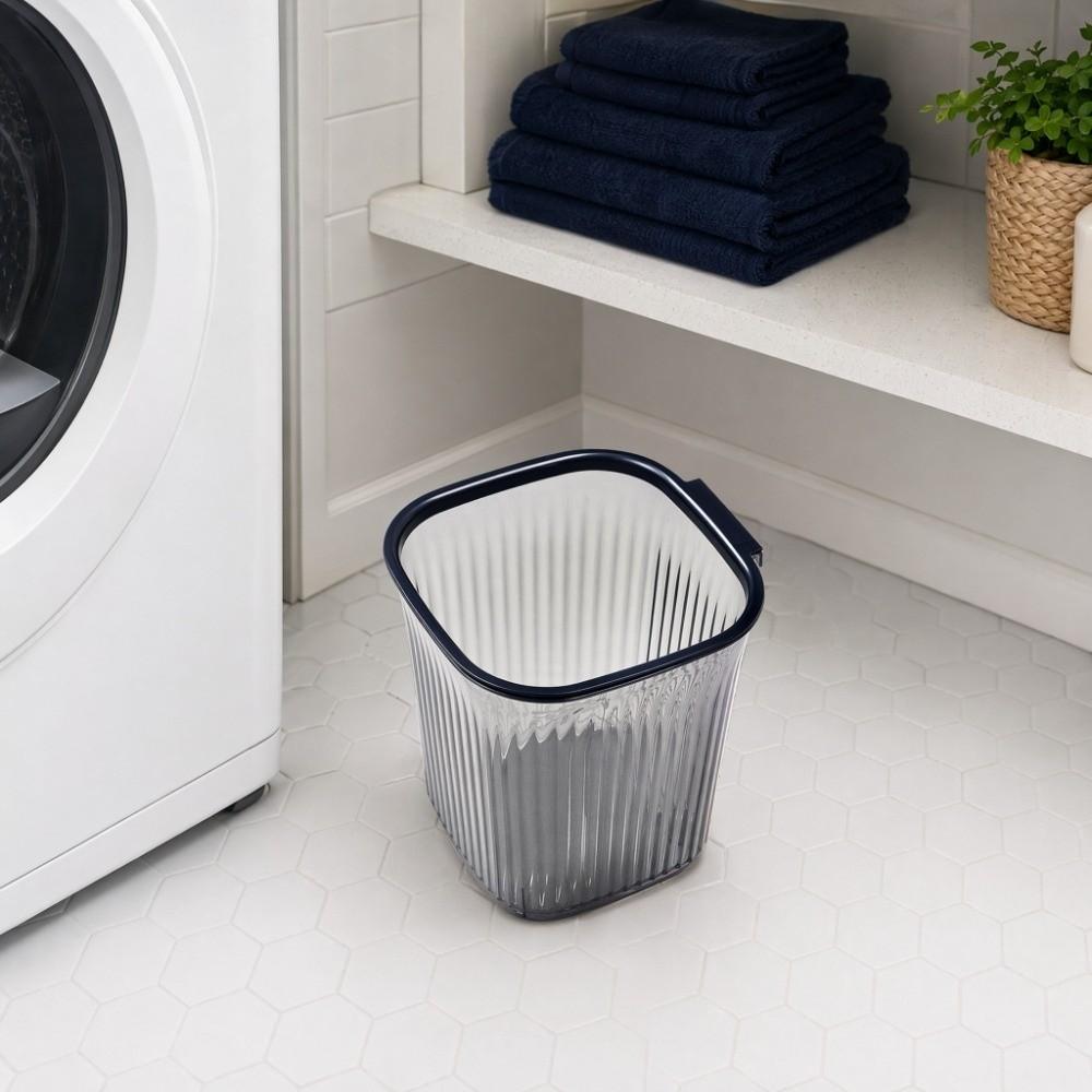 Luxury Trash Basket Plastic Dustbin Durable Stripe Garbage Container Home Living Room