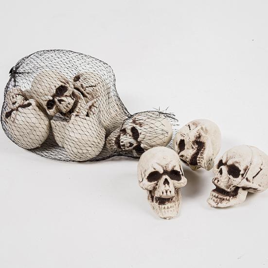 10Pcs Halloween Skeleton Decor Mini Skulls for Party Realistic Skull Props Thrilling Table Decoration