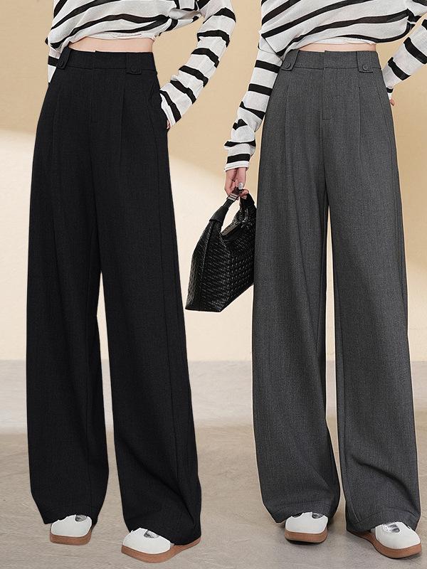 

Women s Tencel Wool High Waist Drapey Jeans - Spring/Summer Ice Silk Wide Leg Pants M