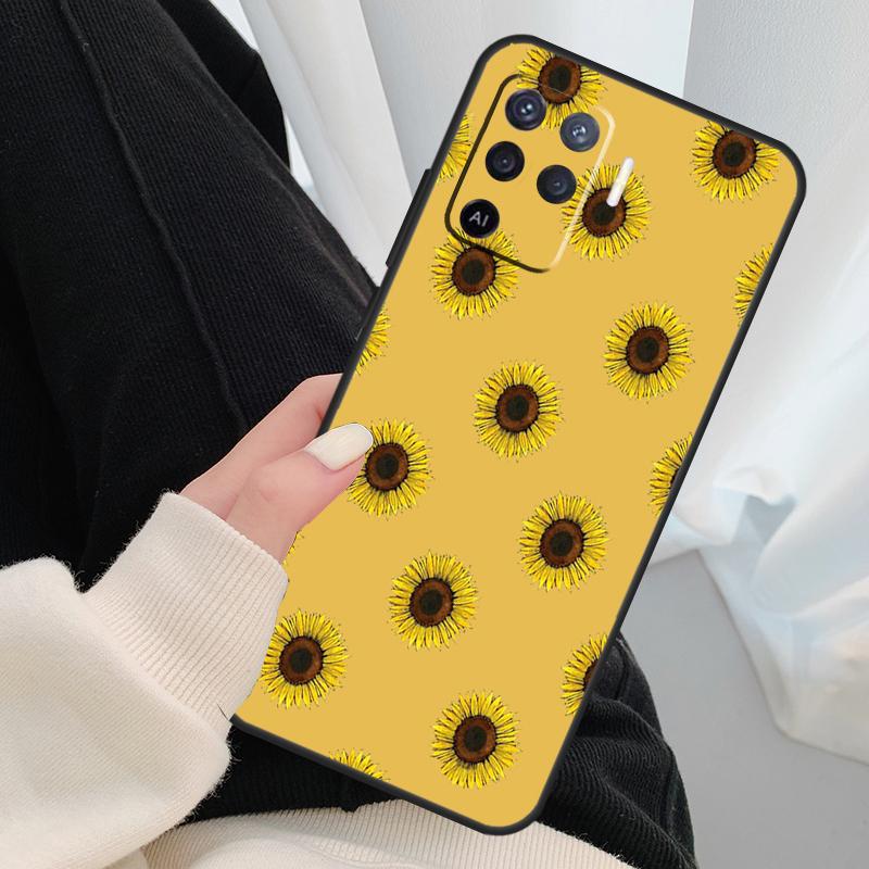 Daisy Sunflower Floral Flower Case für Oppo A18 A38 A58 A78 A98 A80 A60 A40 A96 A76 A16 A94 A74 A54 A15 A17 A57 A77 A5 Pro