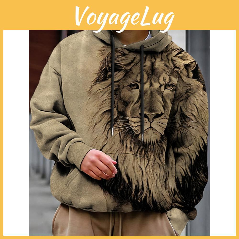 Hoodie Pullover Unisex Fashion Mens Hoodie Sweatshirt Hooded Animal Wolf Lion Dragon Tiger Print Daily 3d Print Casual Hoodies