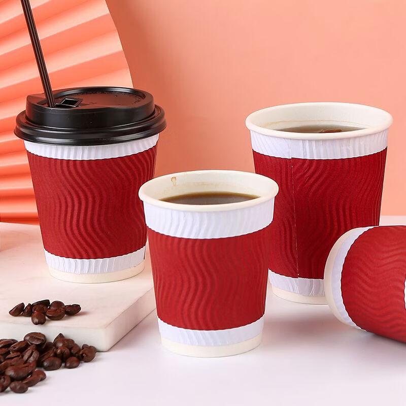 Handon 400ml Wellpapp-Kaffeebecher mit Deckeln