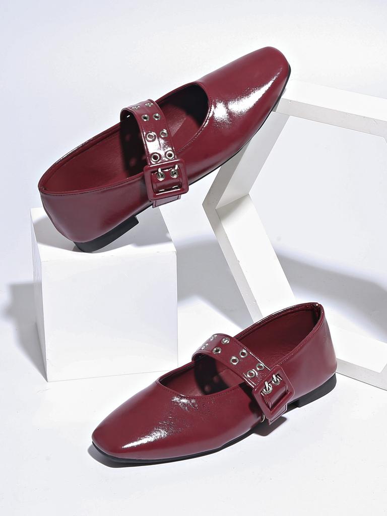 Fashion Women Flat Shoes Round Toe Luxury Shallow Sneakers Fashion Buckle Strap Loafers Women Ballet Comfortable Mary Jane Shoes Women