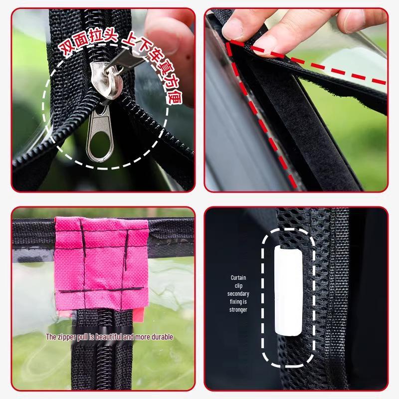 Electric Tricycle Weather Canopy: Transparent Windshield and Rain Curtain for Warmth and Protection