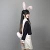 Cute and sweet removable rabbit ears plush tail handmade beast ears tail set rabbit mother cos props