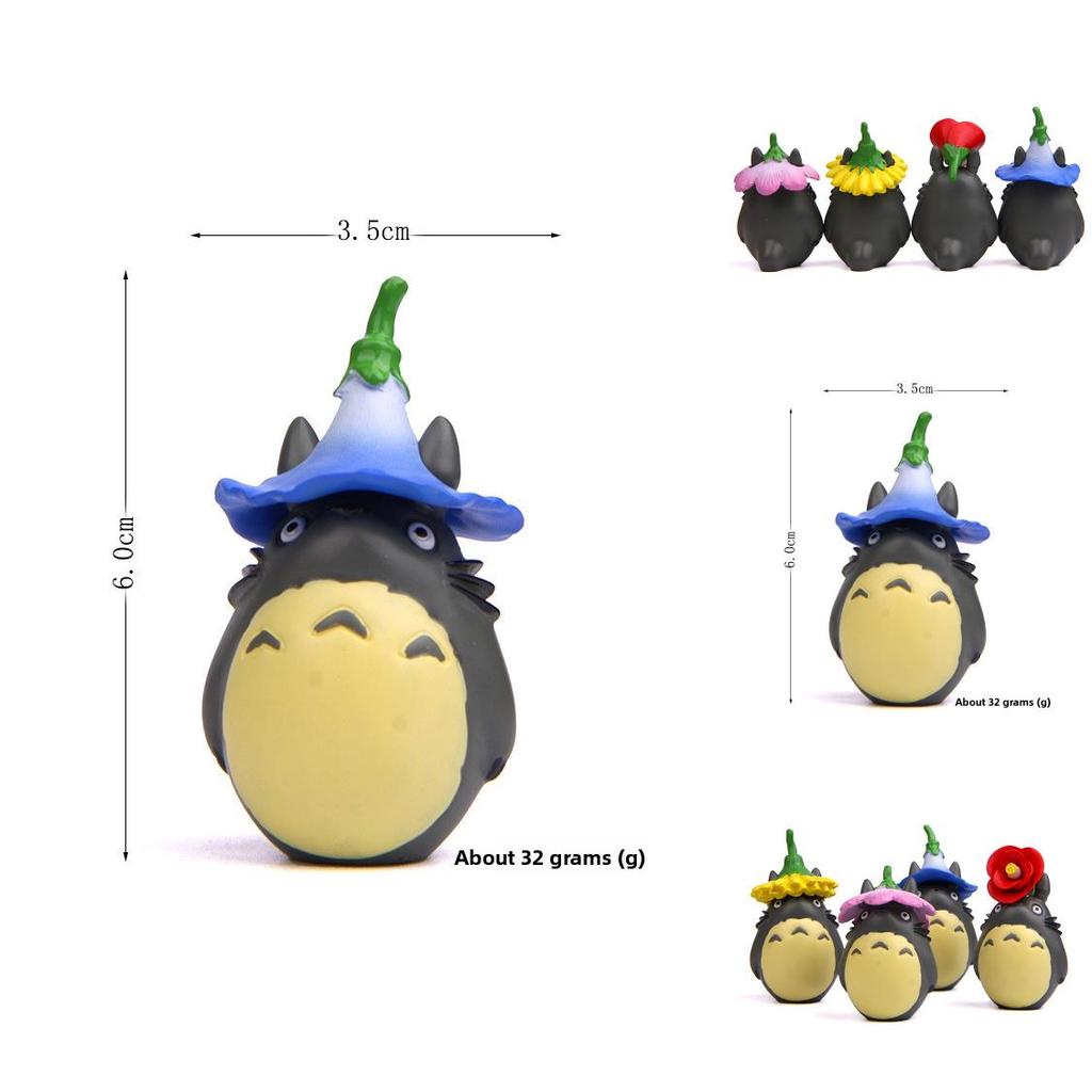 My Neighbor Totoro Cartoon Resin Art Piece With Flower Design For Celebration And Collectors Display