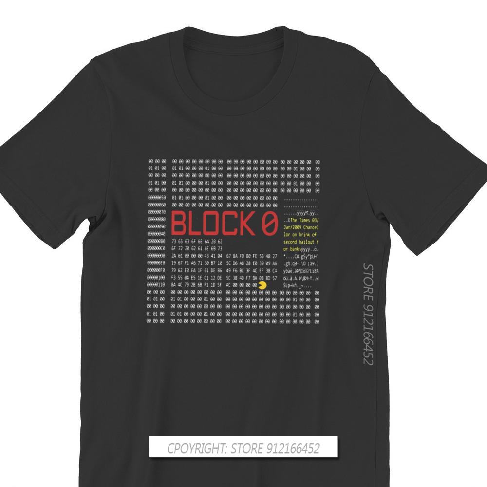 First Block Bitcoin Blockchain Technology Man's TShirt Dogecoin Cryptocurrency Miners Meme T Shirt Gifts