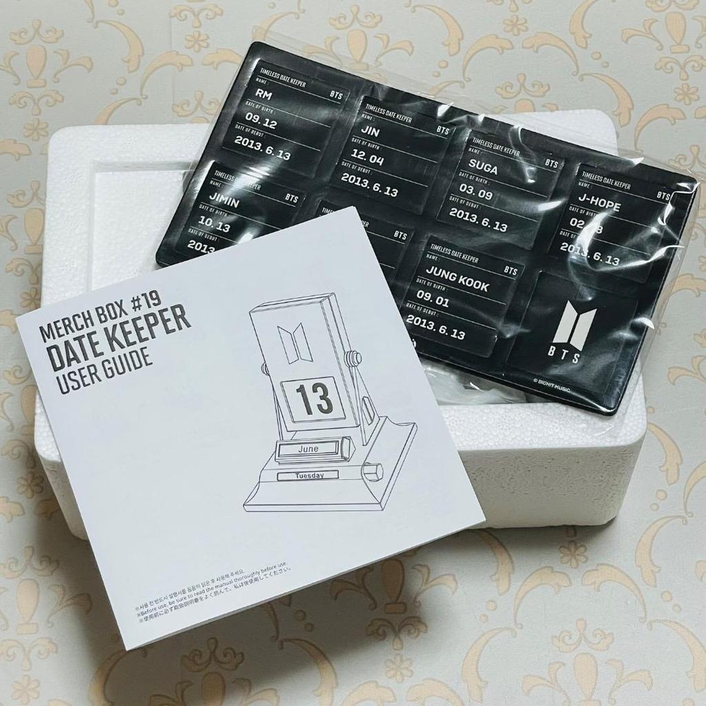 [USED] BTS MERCH BOX 19 DATE KEEPER