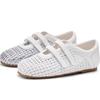 Woven Hollow Mary Jane Sandals Women's 2025 Summer New Mesh Breathable Velcro Shallow Mouth One Pedal Single Shoes