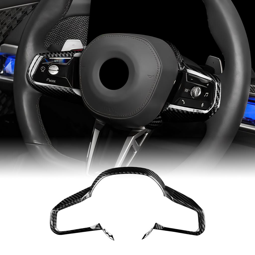 MCRB1 Hard Dry Carbon Fiber For 2025 2026 BMW X3 G45 X1 U11 5 7 Series G60 G70 Car Steering Wheel Cover Trim Interior Accessories