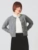 Ray Beams Women's Large/Small Knit Beaded Crew Neck Cardigan, Gray, One Size