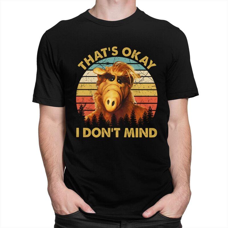 Custom Alf Thats Okay I Dont Mind T Shirt Men Pure Cotton Tshirt Casual Alien Life Form Tee Tops Fashion Tshirts