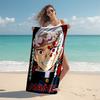 Personalized customized proof beach towel with Demon Slayer character theme pattern - soft, absorbent, quick-drying, perfect swimming, camping&bathing