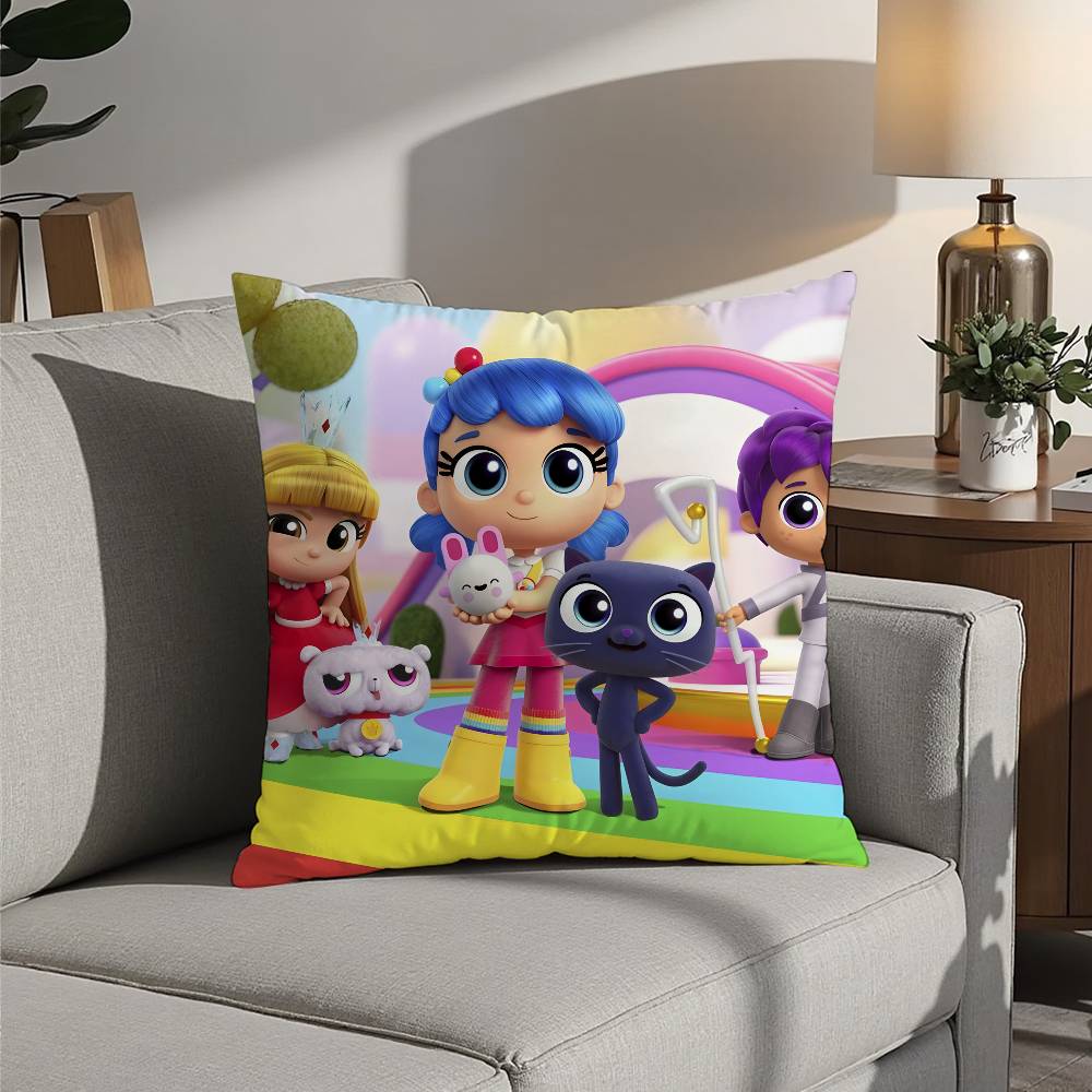 Husa de pernă T-True And The R-Rainbow Kingdom Pătrat Imprimată pe Ambele Părți Husa Pernă pentru Canapea Decor Cameră de Pat Acasă Cadou