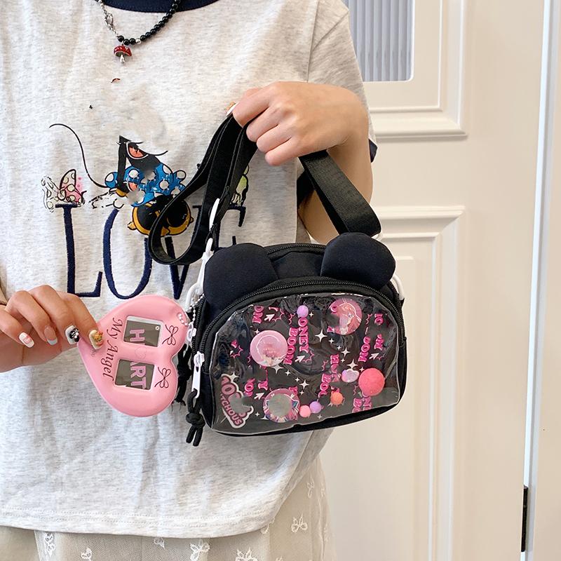 Y2K Mini Ulzzang Itabag Women Casual Crossbody Bags Transparent Pocket Small Shoulder Bag Purses and Phone Ita Bag DIY Bag