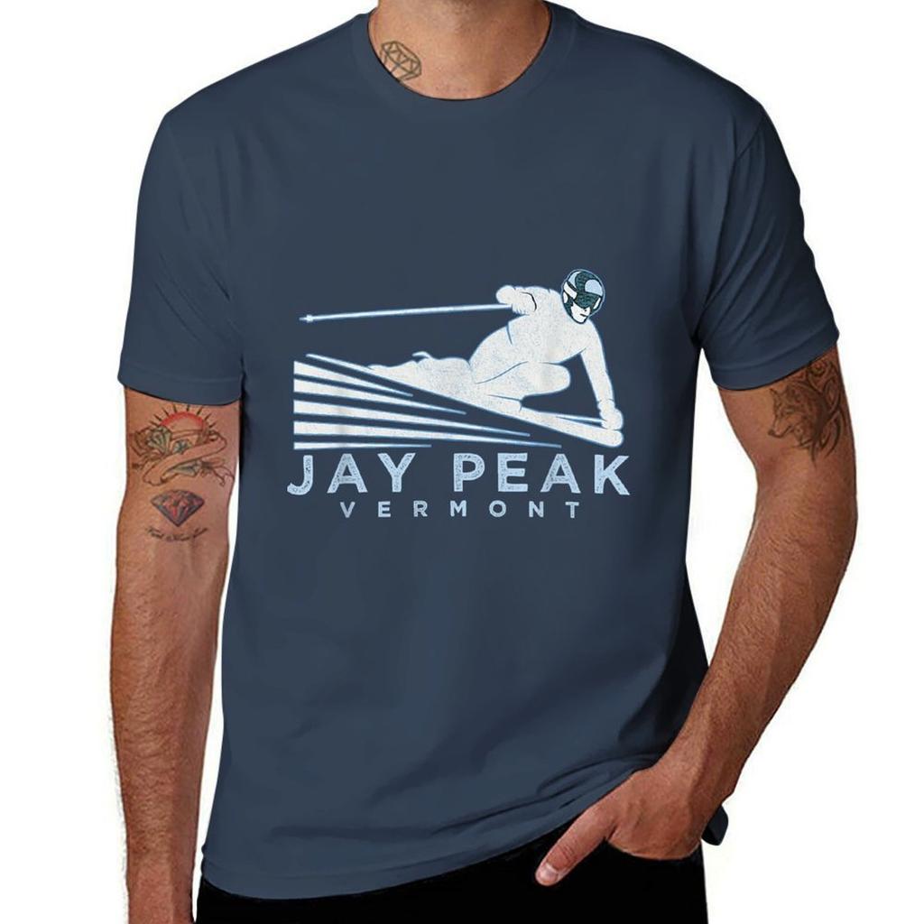 T Snow  Peak Ski Dark Shirts Vintage With Ski Tshirt Vermont Shirts Retro T Humor Jay Funny Prints Illustration