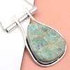 Necklace Amazonite Gemstone Natural Beads Round 20" Blue Pendant Silver Faceted