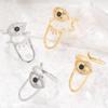 Metallic Evil Eye Nail Ring Women Trendy Opening Adjustable Nail Ring Stylish Personality Fashion Party Daily Wear Jewelry Gifts