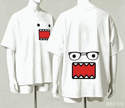 Domo Kun Für Fan Geschenk T-Shirt Unisex Unisex Harajuku Oversized Unisex Kurzarm Streetwear Hohe Qualität Paare Retro Paare T-Shirt