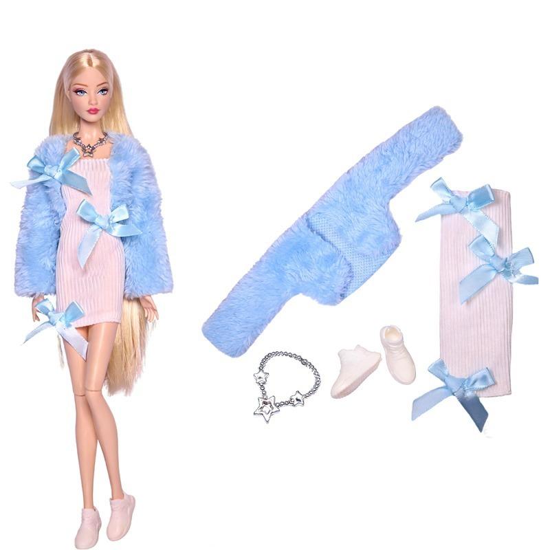 30cm 11,8 Zoll Für Barbies Puppen Kleidung Schuhe Halsketten Set Rock Geschäftsanzug Geeignete Prinzessinnenkleidung Für 1/6 Puppen Spielzeug Geschenk