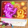 Kids' Rechargeable LED Drawing Board with 7 Markers, the Perfect Christmas Gift (30 X 20 Cm)