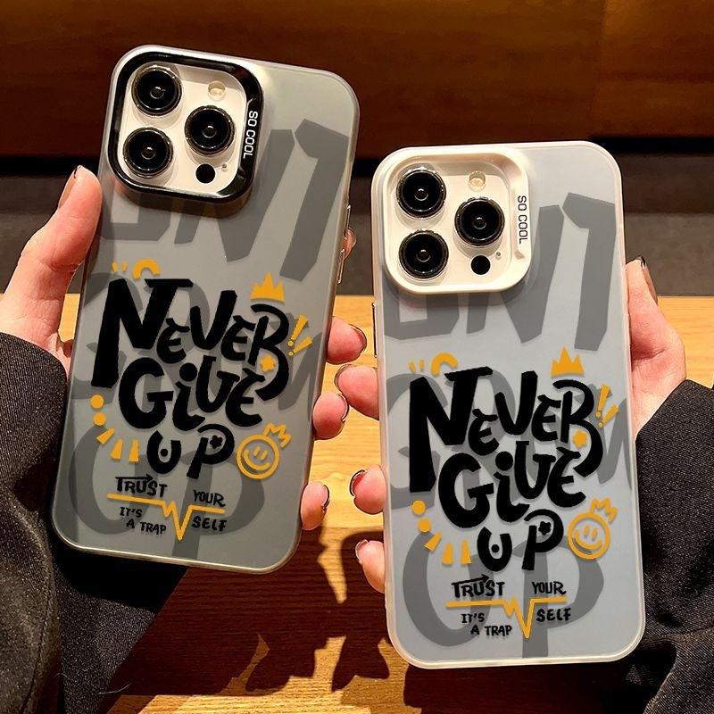 Applicable to Apple 17 mobile phone case tide brand personalized English iPhone16promax laser 15pro matte 13 forever