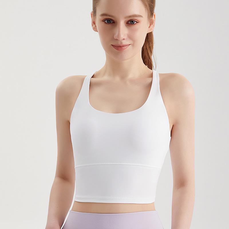 Summer Strap Back Sports Bra with Integrated Cup - Slim Fit Yoga Vest