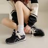 Women's Casual Sports Shoes Fall New Round Head Suede Splicing Front Lace-up Comfortable Flat Shoes
