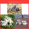 Jouet Animal en Peluche Pour Enfants Léopard des Neiges Polaire Doux Peluche Collectionnable à Câliner