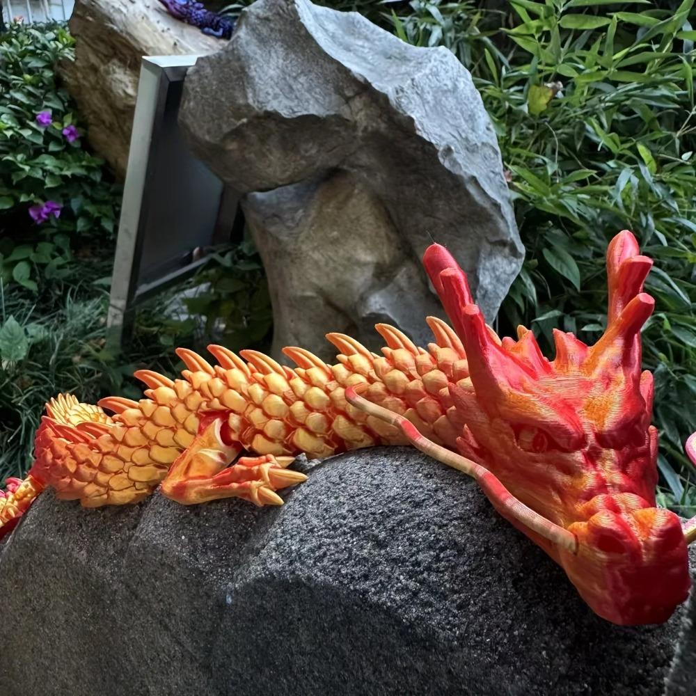 60/90/120/180 cm Enormes Figuritas de Dragón de Impresión 3D para Movilidad Articular, Adornos Creativos de Plantas de Dragón, Decoración de Rocalla para Acuario