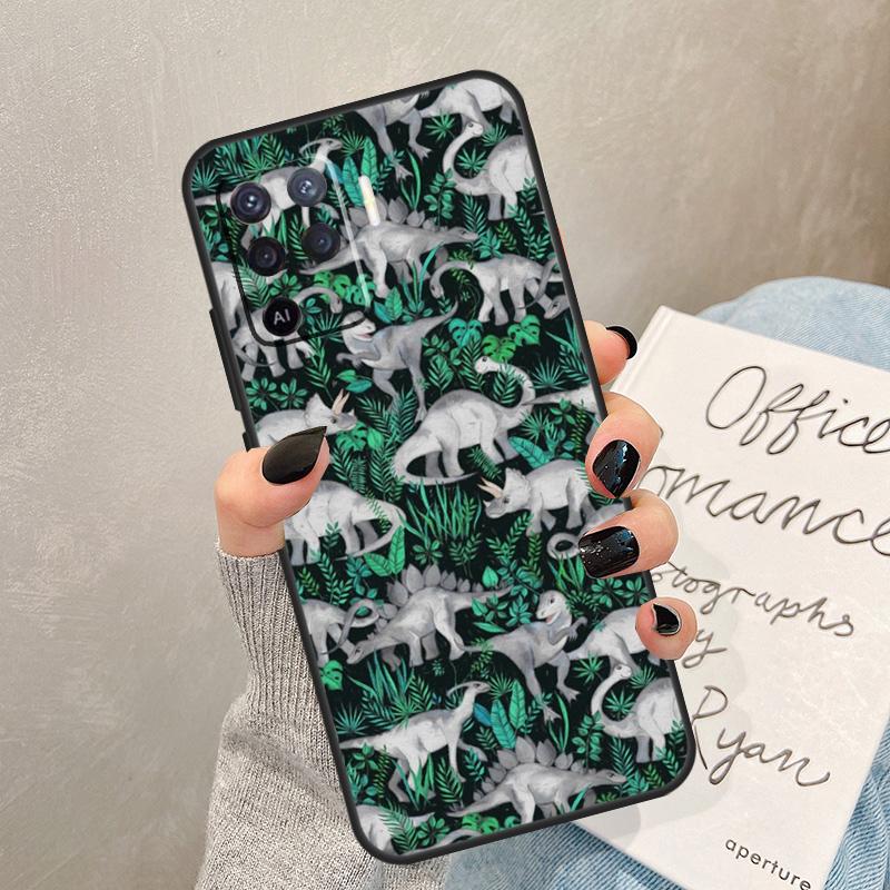 Skeleton Dinosaur Pattern Case For Oppo A57 A17 A77 A18 A38 A58 A78 A98 A74 A54 A94 A80 A60 A40 A96 A76 A16 A15 A5 Pro