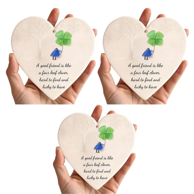 Christmas Heart-Shaped Friendship Ornament 3D Acrylic Handmade Craft Xmas Tree Hanging Ornaments Timeless Keepsake Gift 2026
