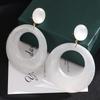 New Chinese Safety Buckle Hollow Round Earrings, High-End Female Personality Exaggerated Earrings, Fashionable Versatile Earrings