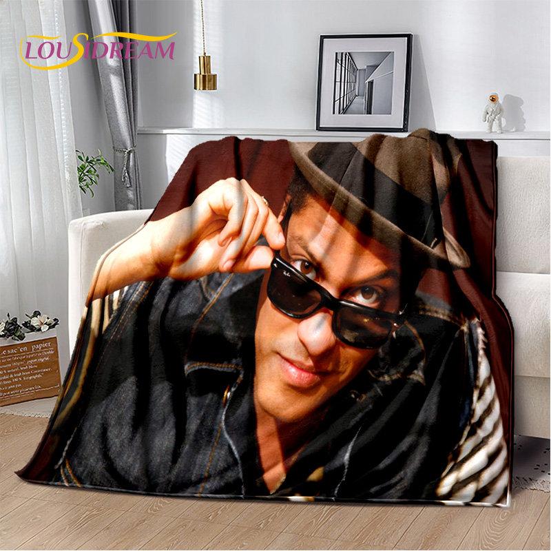 3D HD Bruno Mars Sänger Star Weiche Plüschdecke, Flanelldecke Überwurfdecke für Wohnzimmer Schlafzimmer Bett Sofa Picknick Abdeckung Kinder