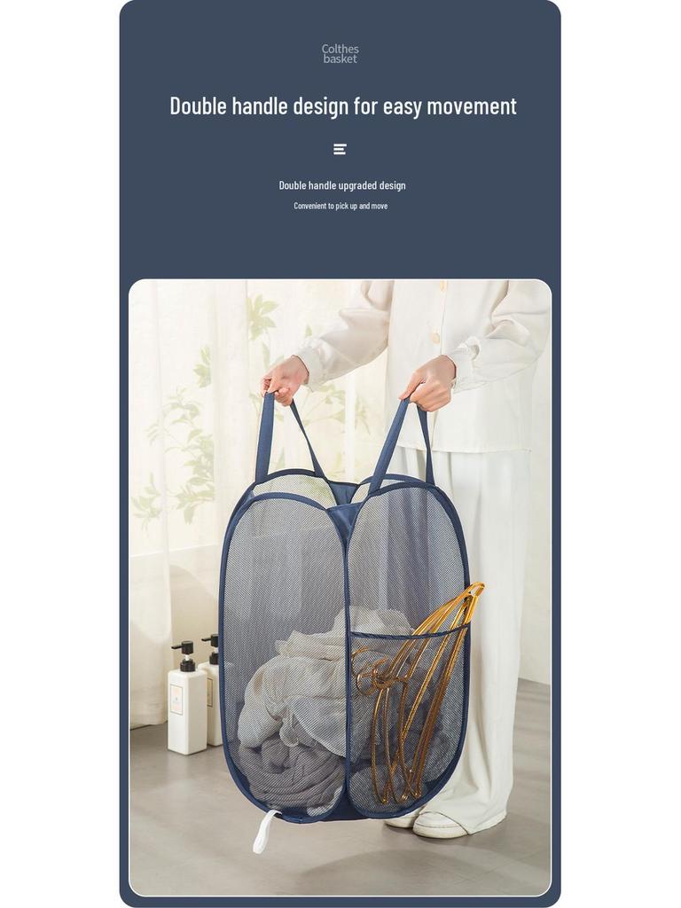 Faltbarer Wäschekorb und Aufbewahrungskorb – Sport Badminton Netz Wäschebeutel