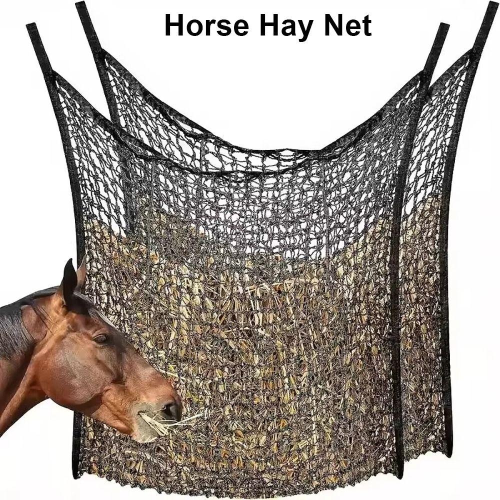 1Pcs New Durable Slow Feed Hay Net Hanging Large Capacity Horse Hay Bag 80x90cm Hay Feeder Bag for Horses Goat Sheep