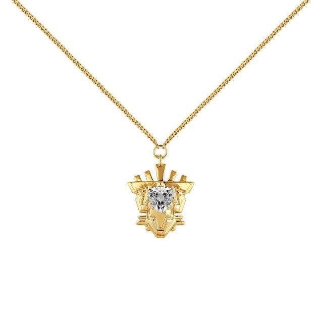925 Sterling Silver Gold Coated Silver Quartz Motif Necklace Choker Long Chain Luxury Women Weddng Jewelry Wholesale