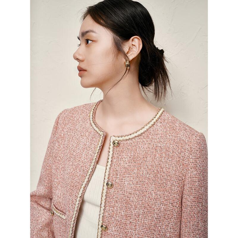 Peacebird Women's Shiny Tweed Short Jacket