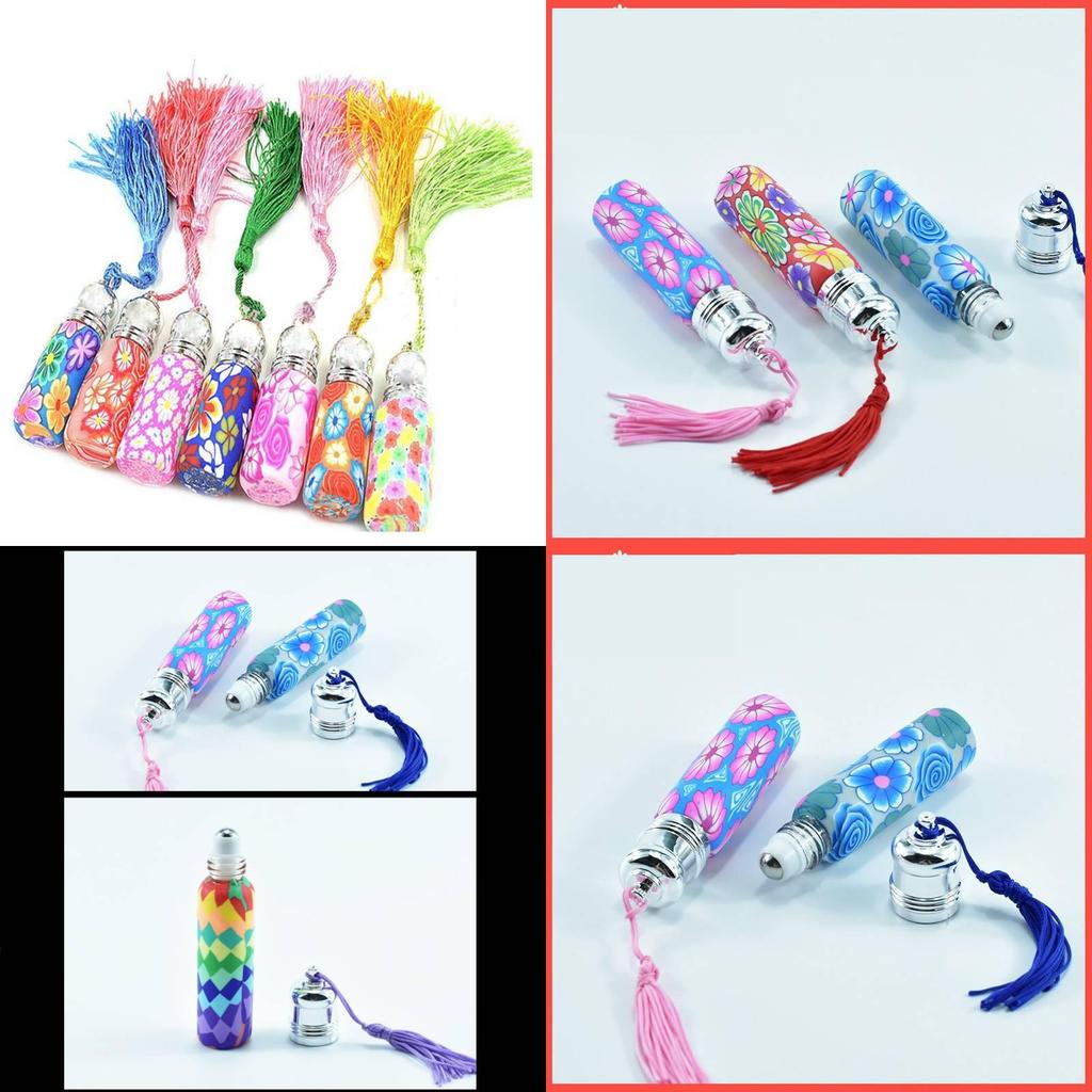 Glass Rollon Perfume Bottle 10ml Refillable With Tassel For Travel Cosmetic Gift