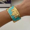 KMVEXO Blue Tones Y2K Vintage Imitation Enamel Irregular Geometry Open Bangle Women Bracelet Jewelry Man Trendy Party Aesthetic