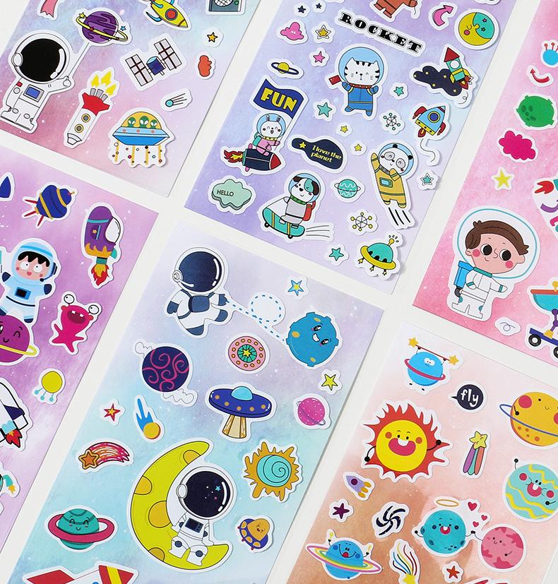 6 Sheetsset Outer Space Cosmos Starry Series Creative Pvc Stickers Diy Hand Account Album Decoration Diary Scrapbook Sticker
