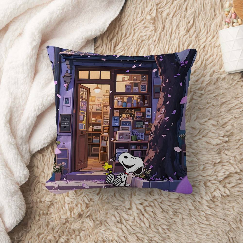 The SSnoopys Show Cartoon Pillow Gifts Home Office Furnishings Bedroom Sofa Car Cushion Cover case xcm