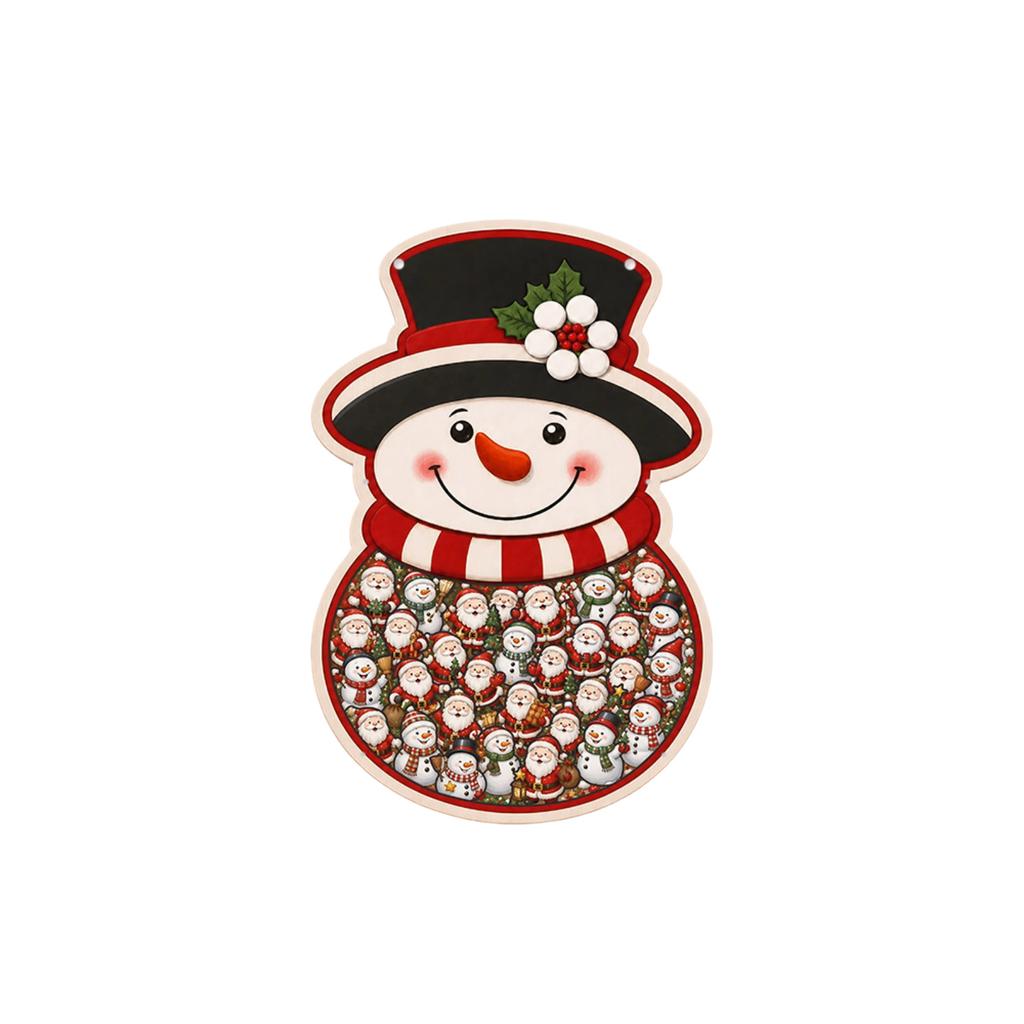 Christmas 2D Snowman with Antlers, Creative DIY for Wall Hanging and Tabletop Display