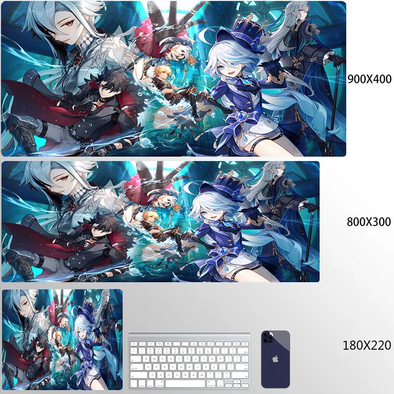 Genshin Impact Anime Kawaii Mouse Pad Large Gaming Mousepad Rubber Mat Deskmat Pc Accessories Desk Protector Gamer Keyboard Pads