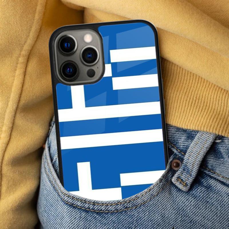 Greece Greek National Flags Soft Phone Case for iPhone 17 Air 16e Pro max 15 Pro 13 14 Plus 11 12 MagSafe Magnetic Coque
