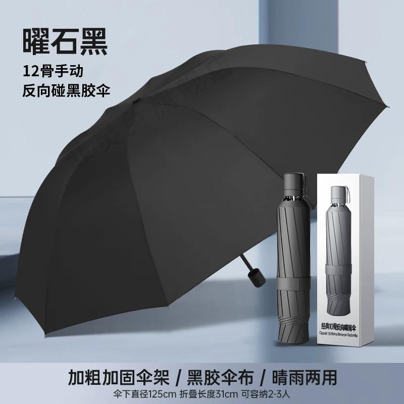 Oversized Umbrella Extra Large Thickened Reinforced Men Strong Wind-Resistant Sun Umbrella for Female Students